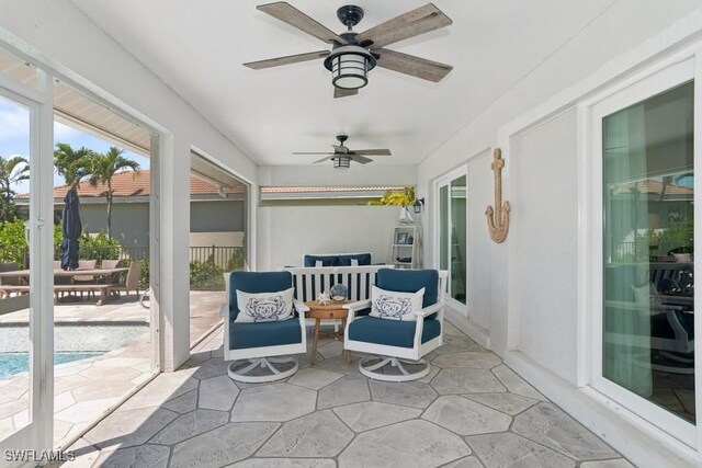 5311 Harborage Dr, Fort Myers, FL 33908 - sunroom / solarium with a ceiling fan