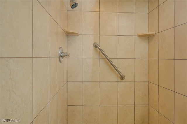 details with a tile shower