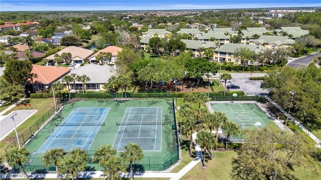 aerial view with a residential view