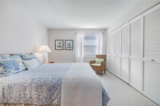 bedroom with a closet and carpet