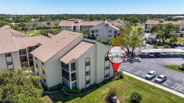 drone / aerial view with a residential view