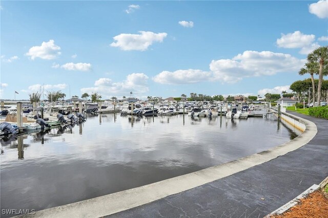 exterior space featuring a dock