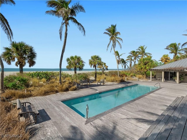 pool featuring a water view