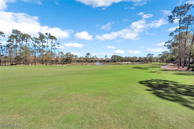 view of community featuring view of golf course