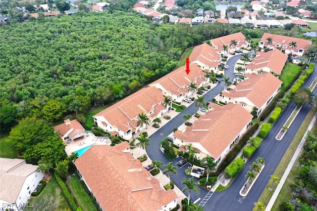 drone / aerial view with a residential view