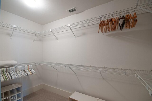 spacious closet featuring visible vents