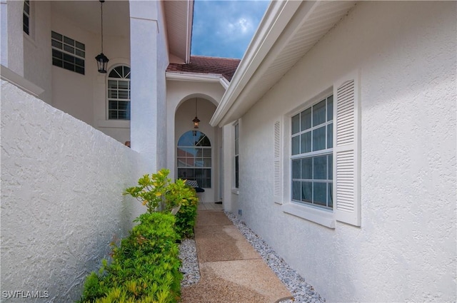 view of property exterior with stucco siding