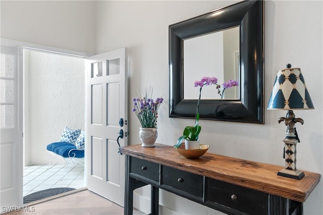 interior space featuring wood finished floors