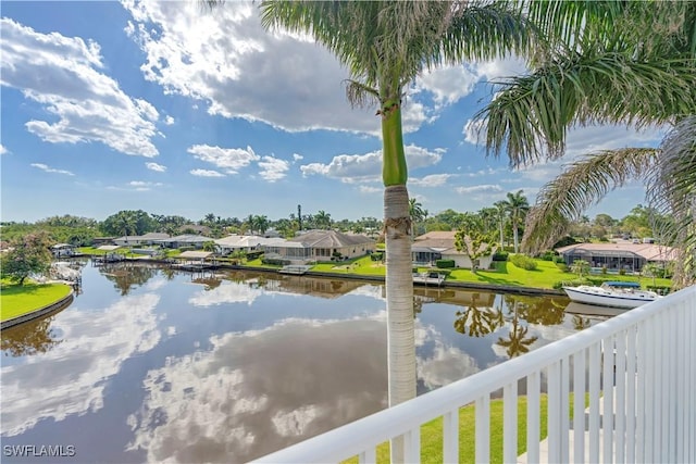 property view of water featuring a residential view