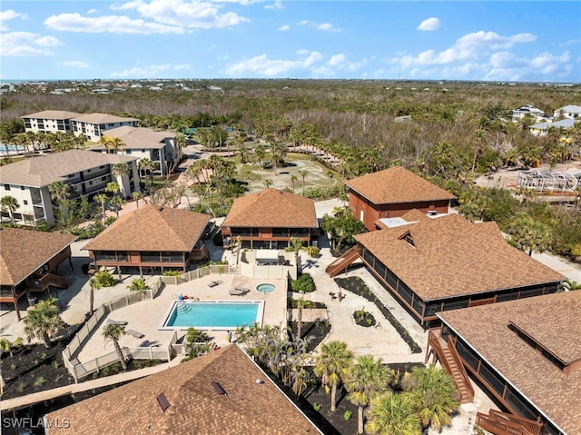 aerial view with a residential view