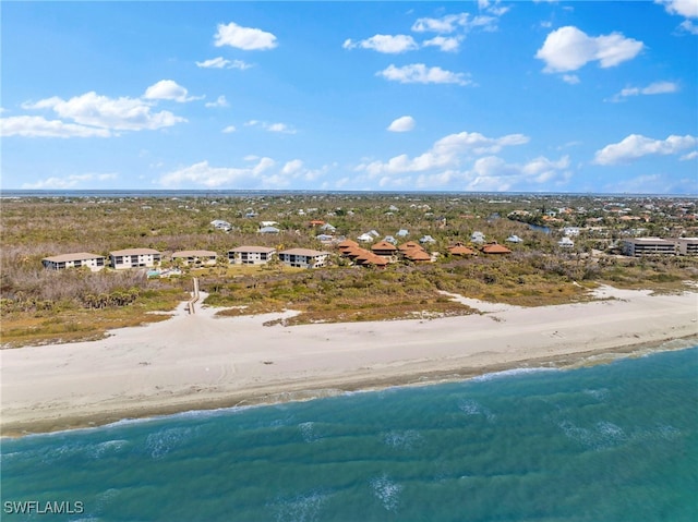 drone / aerial view featuring a view of the beach