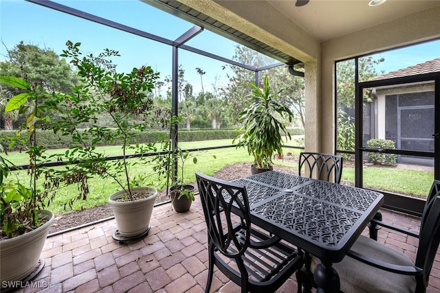 view of sunroom