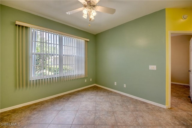 9321 Alamander Ct Unit 204, Fort Myers, FL 33919 - empty room with a ceiling fan, tile patterned flooring, and vaulted ceiling