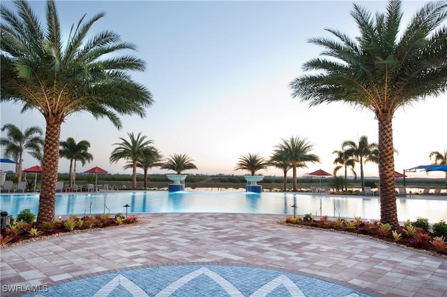 pool featuring a water view