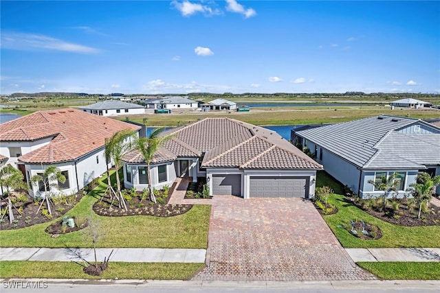 aerial view with a residential view