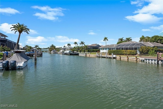 view of water feature featuring a boat dock