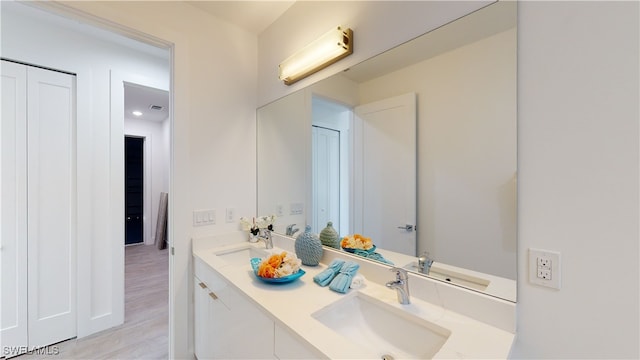 1523 NW 34th Ave, Cape Coral, FL 33993 - full bath with double vanity and wood finished floors