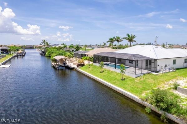 1523 NW 34th Ave, Cape Coral, FL 33993 - view from above of property with a large body of water