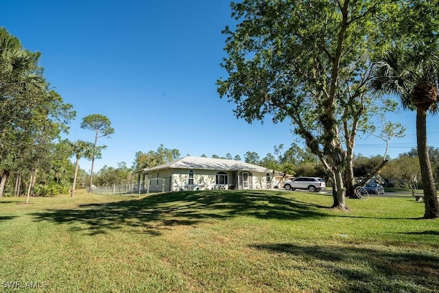 view of front of property with a front lawn