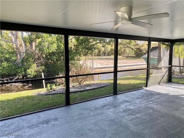 81 Cardinal Dr, North Fort Myers, FL 33917 - unfurnished sunroom with a ceiling fan