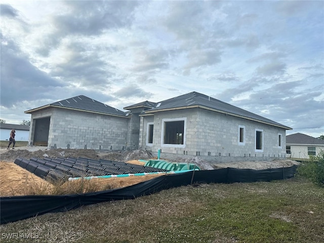 exterior space with an attached garage