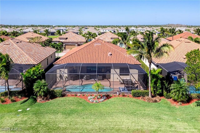 drone / aerial view featuring a residential view