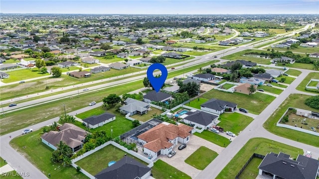 aerial view with a residential view