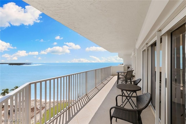 balcony with a water view