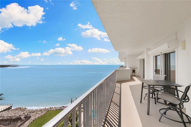 balcony with a water view