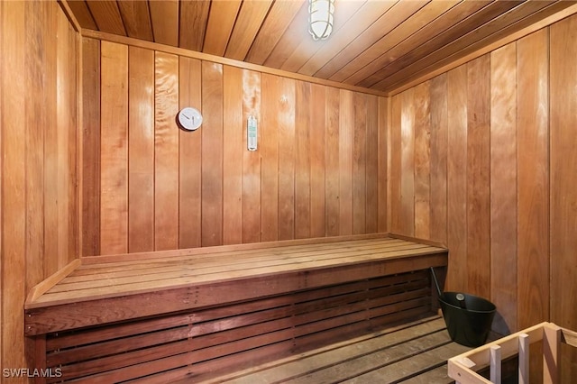 view of sauna