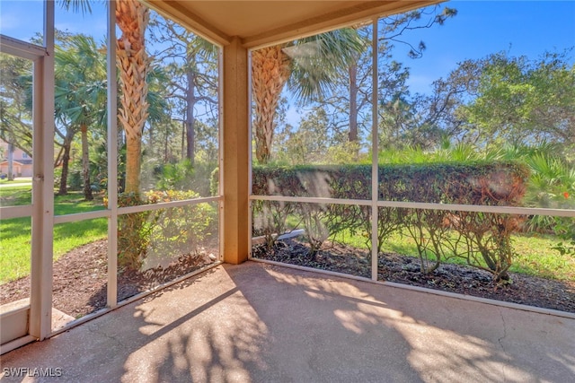 view of unfurnished sunroom