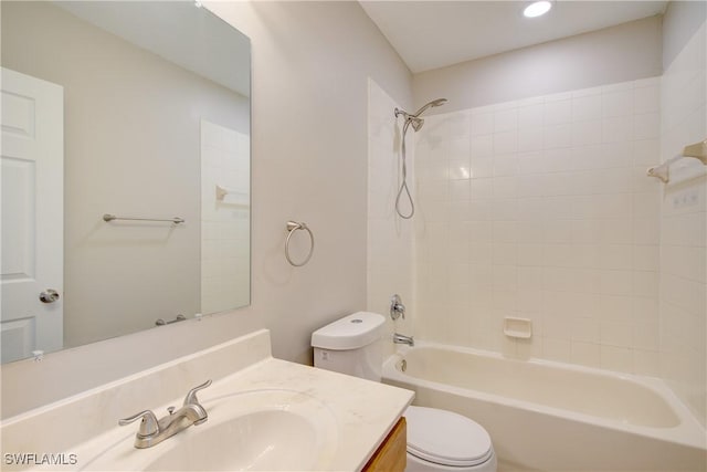17545 Cherry Ridge Ln, Fort Myers, FL 33967 - full bathroom with toilet, vanity, and shower / bathing tub combination