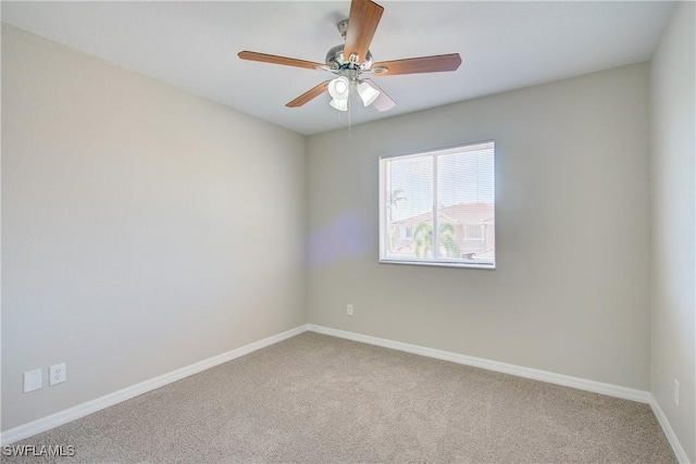 17545 Cherry Ridge Ln, Fort Myers, FL 33967 - spare room featuring carpet floors, ceiling fan, and baseboards