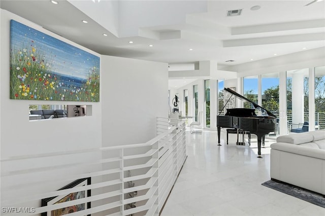 interior space with recessed lighting and visible vents