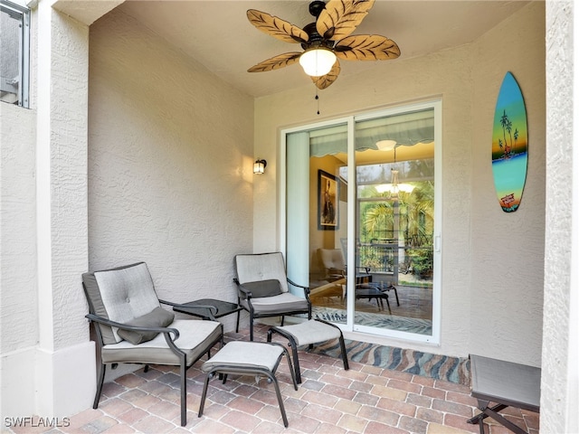 view of patio / terrace featuring a ceiling fan