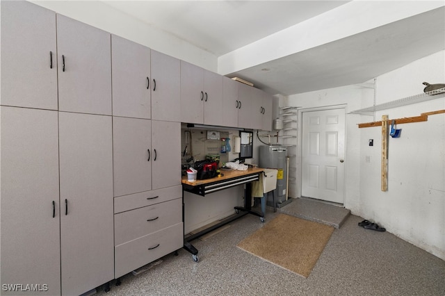 interior space featuring electric water heater