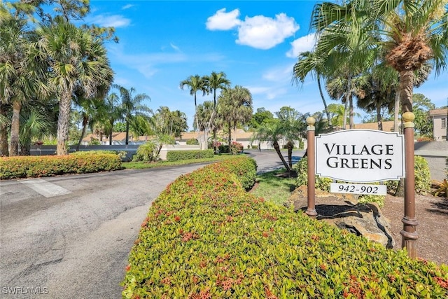 view of community sign