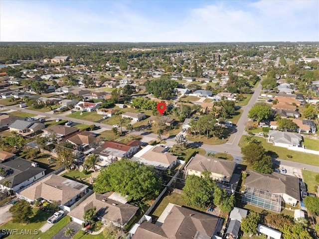 aerial view with a residential view