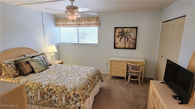 2121 Collier Ave Unit 405, Fort Myers, FL 33901 - bedroom featuring a closet, carpet floors, and a ceiling fan