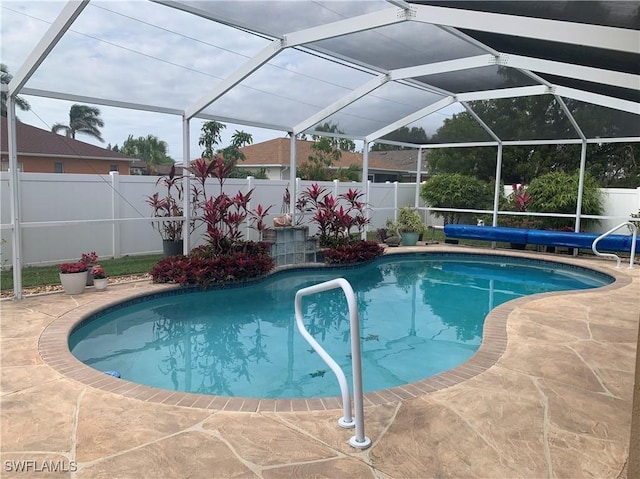 view of pool with a fenced in pool, a patio area, and a fenced backyard