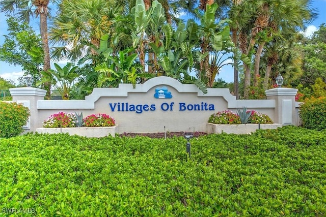 view of community sign