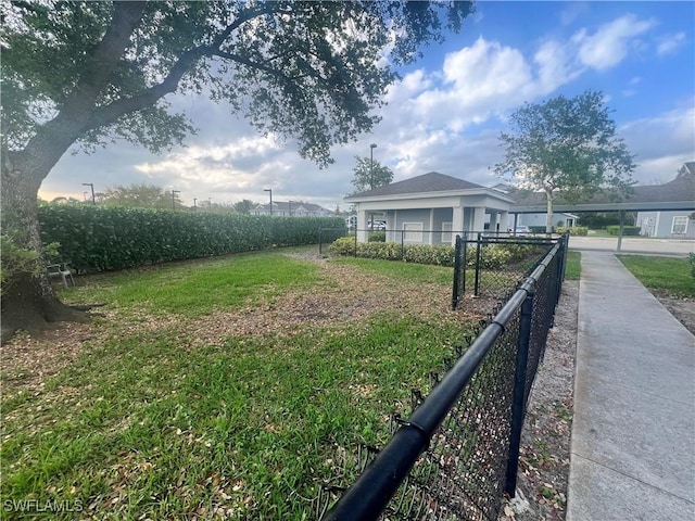 view of yard with fence