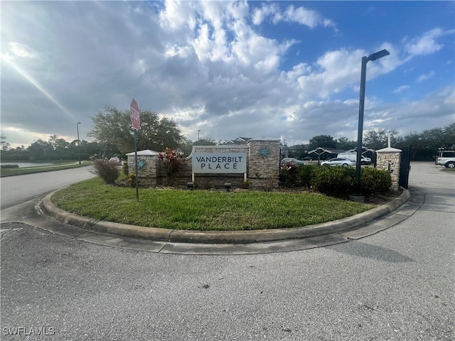 view of community sign