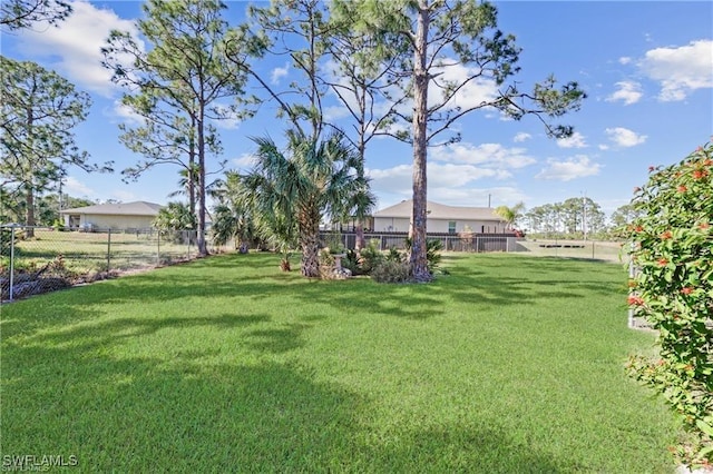 view of yard featuring a fenced backyard