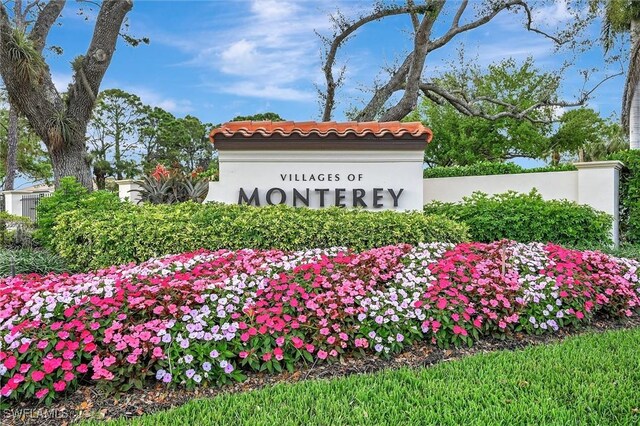 view of community sign