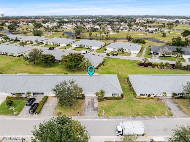 aerial view with a residential view