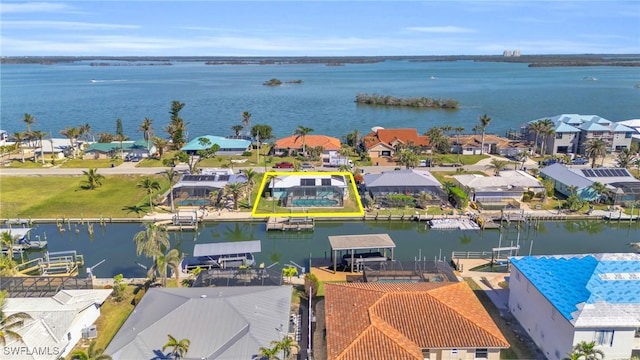 8 Bayview Blvd, Fort Myers Beach, FL 33931 - birds eye view of property with a water view and a residential view