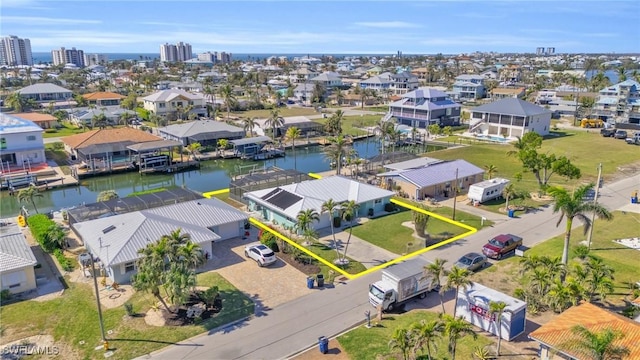 8 Bayview Blvd, Fort Myers Beach, FL 33931 - aerial view featuring a water view and a residential view