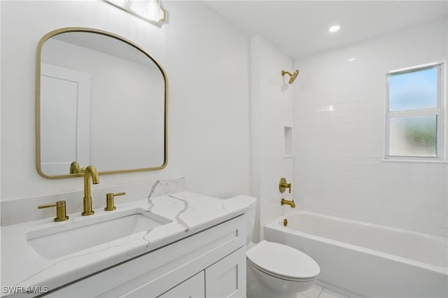 8 Bayview Blvd, Fort Myers Beach, FL 33931 - bathroom featuring shower / bath combination, vanity, and toilet