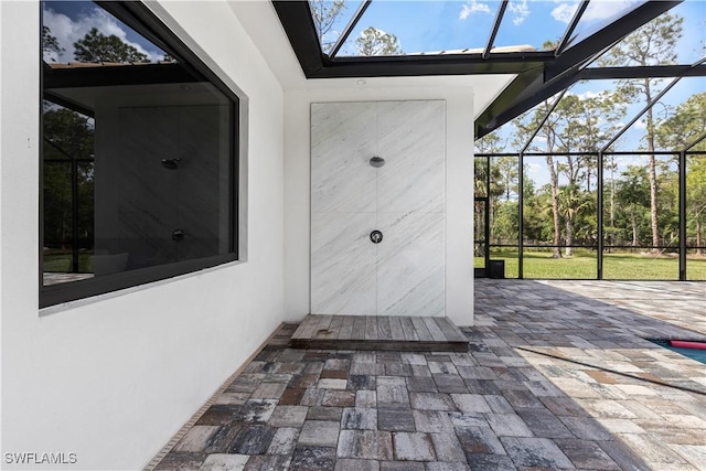 view of unfurnished sunroom